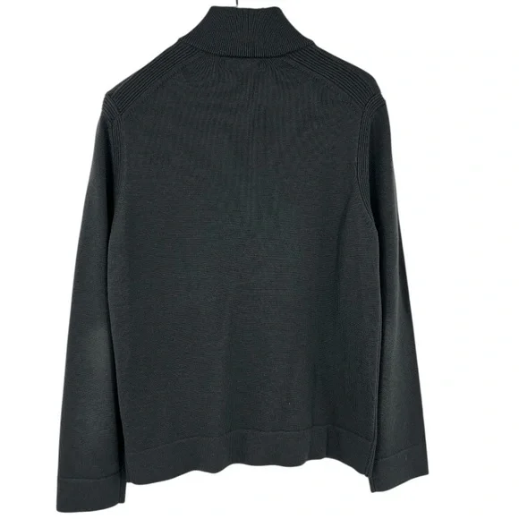 Banana Republic Sweater 100% Wool XL Full Zip Mock Neck Preppy Business Casual